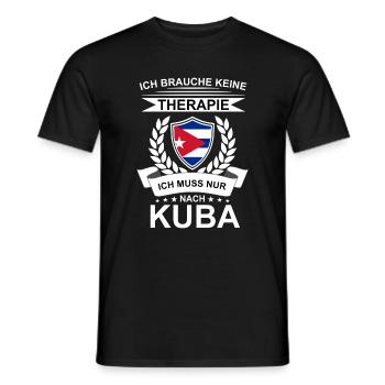 Ich brauche keine Therapie ich muss Kuba Flagge - Männer T-Shirt - Schwarz - Vorne - AI Model Male 178 light (178cm)