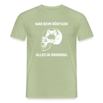 Gamer Lustiger Spruch Gaming Controller - Männer T-Shirt - Sage - Vorne - AI Model Male 178 light (178cm)