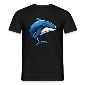 Whale Comic - Men's T-Shirt - black - Front - AI Model Male 178 light (178cm)