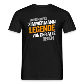Zimmermann Spruch Legende - Männer T-Shirt - Schwarz - Vorne - AI Model Male 178 light (178cm)