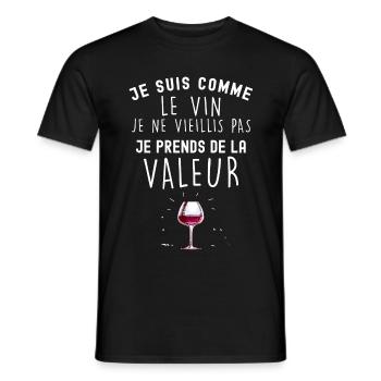 Cadeau anniversaire je suis comme le vin - T-shirt homme - noir - Devant - AI Model Male 178 light (178cm)