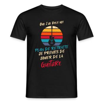 Cadeau Musique Plan de retraite - T-shirt homme - noir - Devant - AI Model Male 178 light (178cm)