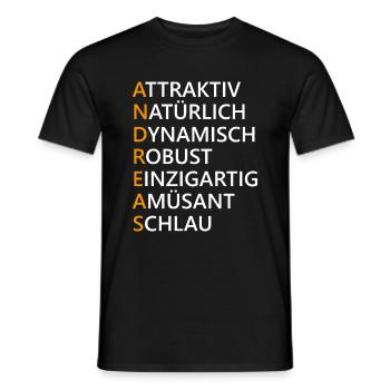 Andreas Name Geschenk - Männer T-Shirt - Schwarz - Vorne - AI Model Male 178 light (178cm)