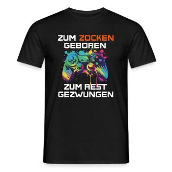 Né pour jouer, forcé de se reposer - gamers - T-shirt homme - noir - Devant - AI Model Male 178 light (178cm)