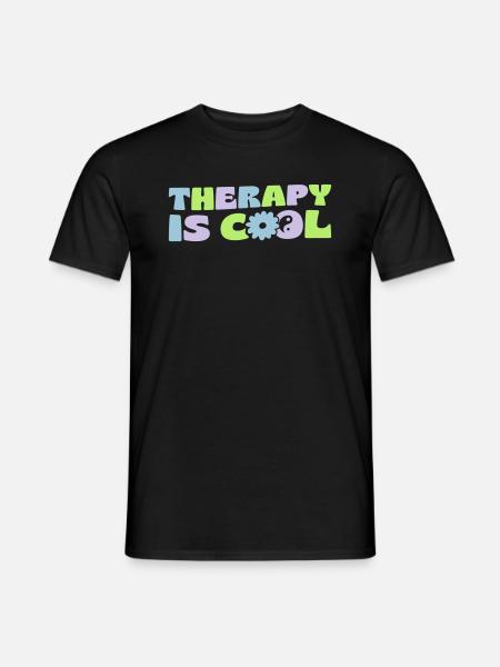 Therapy Is Cool - Men's T-Shirt - black
