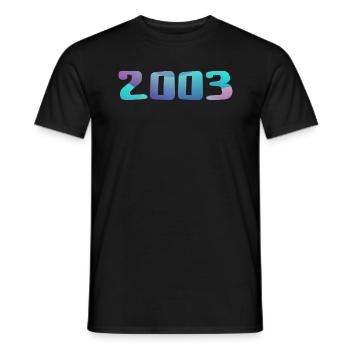 Cadeau Anniversaire 2003 Millésime 2003 Rétro 2003 - T-shirt homme - noir - Devant - AI Model Male 178 light (178cm)