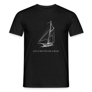 Leben Besser Segelboot - Segeln Ozean Geschenk - Männer T-Shirt - Schwarz - Vorne - AI Model Male 178 light (178cm)