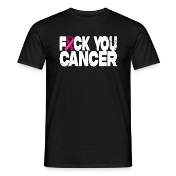 Fuck You Cancer - Rosa Schleife - Männer T-Shirt - Schwarz - Vorne - AI Model Male 178 light (178cm)