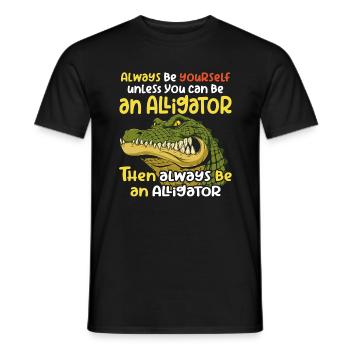 Be an alligator angry crocodile and spell - Men's T-Shirt - black - Front - AI Model Male 178 light (178cm)