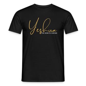 Yeshua The King Is Coming – Christian - Men's T-Shirt - black - Front - AI Model Male 178 light (178cm)