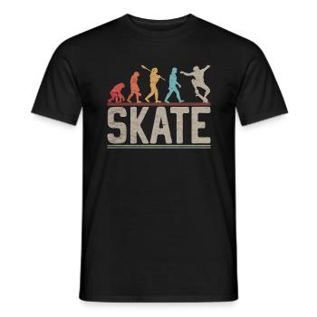 Skateboarder Evolution Skater Skateboard und Skate - Männer T-Shirt - Schwarz - Vorne - AI Model Male 178 light (178cm)