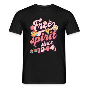 1944 Vintage Birthday Born in 1944 - Men's T-Shirt - black - Front - AI Model Male 178 light (178cm)