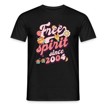 2004 Vintage Birthday Born in 2004 - Men's T-Shirt - black - Front - AI Model Male 178 light (178cm)