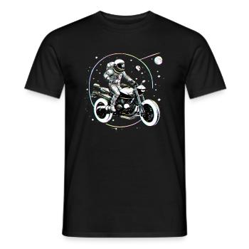 Das Weltraummotorrad - Männer T-Shirt - Schwarz - Vorne - AI Model Male 178 light (178cm)