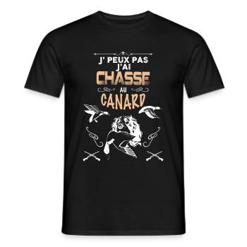 Je peux pas j'ai chasse au canard - T-shirt homme - noir - Devant - AI Model Male 178 light (178cm)