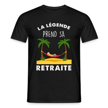 Retraité retraite idée cadeau départ en retraite - T-shirt homme - noir - Devant - AI Model Male 178 light (178cm)