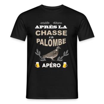 Après la chasse à la palombe apero - T-shirt homme - noir - Devant - AI Model Male 178 light (178cm)