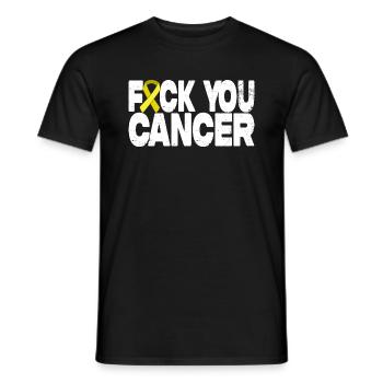 Fuck You Cancer - Ruban jaune - T-shirt homme - noir - Devant - AI Model Male 178 light (178cm)