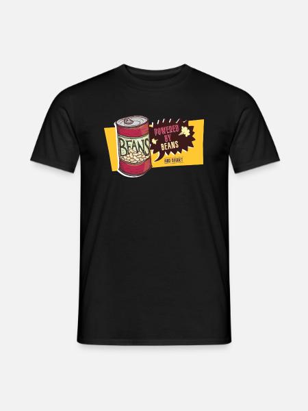 Alimentato da fagioli e rimpianto - Scoreggia scoreggia scoreggia scoreggia - T-shirt uomo - nero