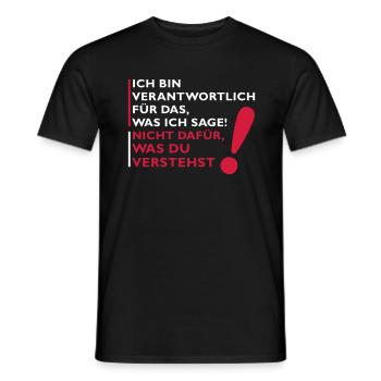 Je suis responsable de ce que je dis! - T-shirt homme - noir - Devant - AI Model Male 178 light (178cm)