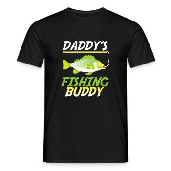 Funny Fishing Daddy's Fishing Buddy Fish Gift - Men's T-Shirt - black - Front - AI Model Male 178 light (178cm)