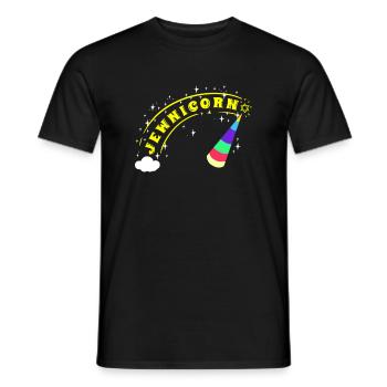 Jewish Jew Jewnicorn Unicorn Judaism Hebrew Israel - Men's T-Shirt - black - Front - AI Model Male 178 light (178cm)
