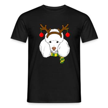 Caniche Noël Renne Cornes Chien Amant Noël - T-shirt homme - noir - Devant - AI Model Male 178 light (178cm)