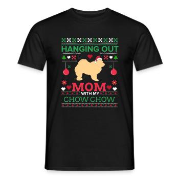 Chowchow hässliche Weihnachten Pullover Xmas Geschenk - Männer T-Shirt - Schwarz - Vorne - AI Model Male 178 light (178cm)