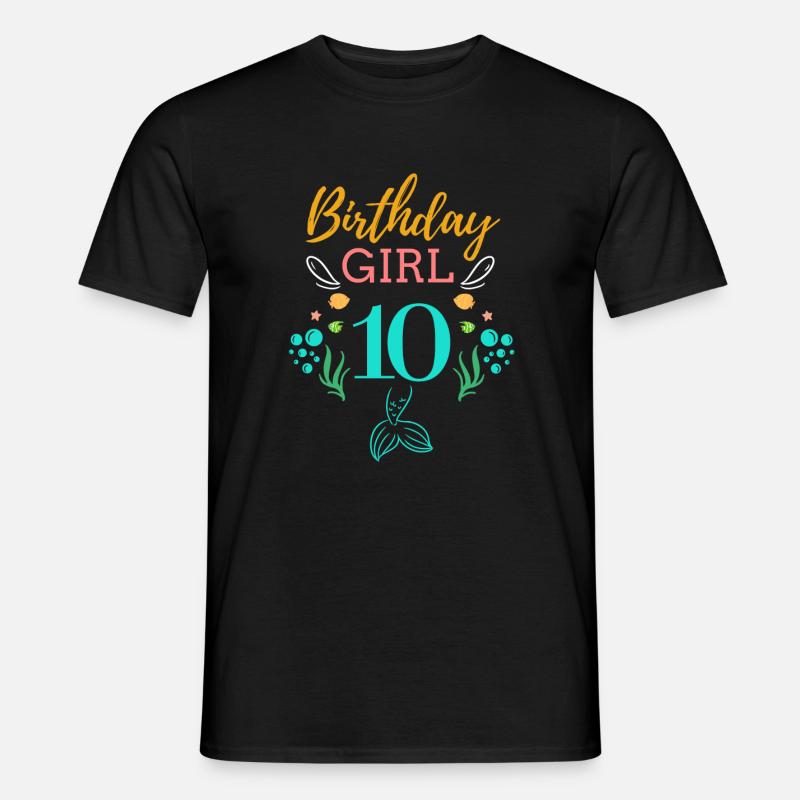 10 Geburtstag Mädchen Sechs 10. Geburtstag Junge Mädchen Kinder - Männer T-Shirt - Schwarz