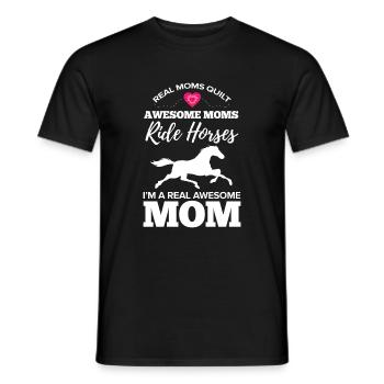 Real Moms Quilt Awesome Moms Ride Horses Quilting - Men's T-Shirt - black - Front - AI Model Male 178 light (178cm)
