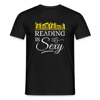 Lesen ist Sexy lesen Buch Bücherwurm Literatur Geschenk - Männer T-Shirt - Schwarz - Vorne - AI Model Male 178 light (178cm)