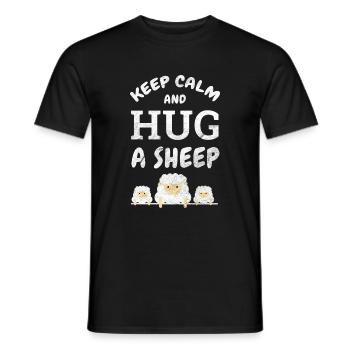 Drôle de mouton animal ferme d'agneau agneaux fermier - T-shirt homme - noir - Devant - AI Model Male 178 light (178cm)