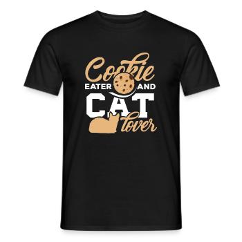 Cadeau drôle de gâteau d'animal familier de biscuit d'amant de chat de chats - T-shirt homme - noir - Devant - AI Model Male 178 light (178cm)
