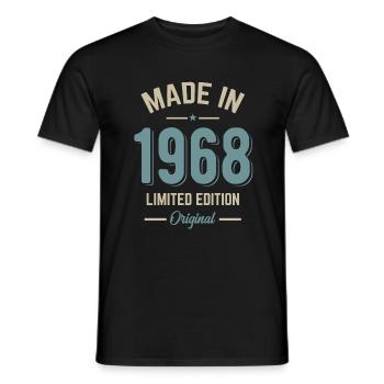 made in 1968 anniversary 54 years gift humor - Men's T-Shirt - black - Front - AI Model Male 178 light (178cm)