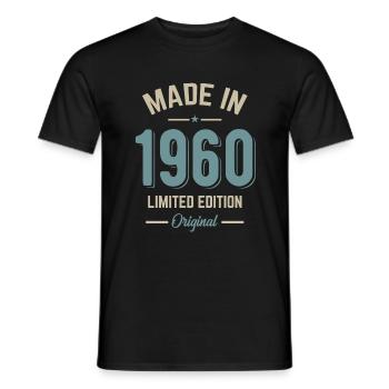 made in 1960 anniversary 62 years gift humor - Men's T-Shirt - black - Front - AI Model Male 178 light (178cm)