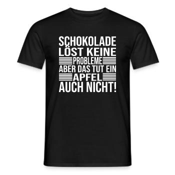 Schokolade Löst Keine Probleme Lustiger Spruch - Männer T-Shirt - Schwarz - Vorne - AI Model Male 178 light (178cm)