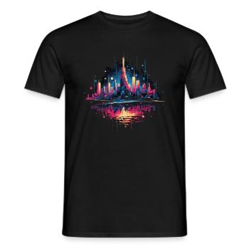 Ville abstraite - T-shirt homme - noir - Devant - AI Model Male 178 light (178cm)