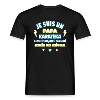 Papa KARATÉKA, cadeau fête des pères,karaté,Humour - T-shirt homme - noir - Devant - AI Model Male 178 light (178cm)