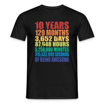 10. Geburtstag Geschenk für Jungen & Mädchen, 10 Jahre alt - Männer T-Shirt - Schwarz - Vorne - AI Model Male 178 light (178cm)