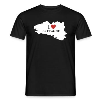 I like brittany breizh Brittany Breton Bretons - Men's T-Shirt - black - Front - AI Model Male 178 light (178cm)