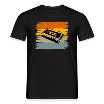 Vintage 80s 90s Retro Cassette Tape - Männer T-Shirt - Schwarz - Vorne - AI Model Male 178 light (178cm)
