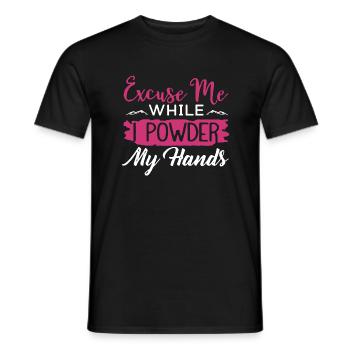 Rock Climbing Excuse Me While I Powder My Hands - Men's T-Shirt - black - Front - AI Model Male 178 light (178cm)