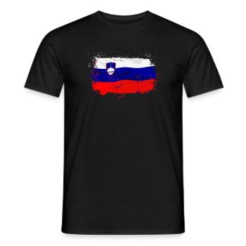 Slovenia Flag - Männer T-Shirt - Schwarz - Vorne - AI Model Male 178 light (178cm)