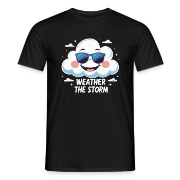Coole Wolke - Weather the Storm - Männer T-Shirt - Schwarz - Vorne - AI Model Male 178 light (178cm)