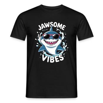 Jawsome Vibes - Cool Shark with Sunglasses - Men's T-Shirt - black - Front - AI Model Male 178 light (178cm)