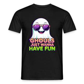 Lustiges Halloween-Geister-Design mit Sonnenbrille - Männer T-Shirt - Schwarz - Vorne - AI Model Male 178 light (178cm)