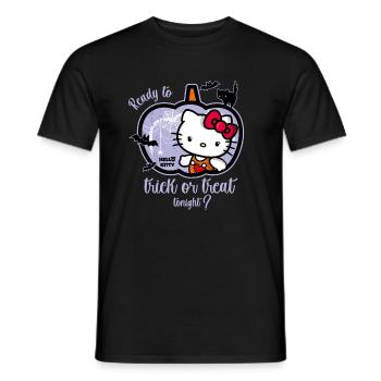 Hello Kitty Halloween Süßes Oder Saures - Männer T-Shirt - Schwarz - Vorne - AI Model Male 178 light (178cm)