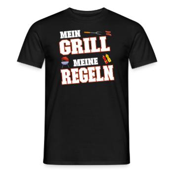 Mein Grill meine Regeln - Grillen Griller Sommer - Männer T-Shirt - Schwarz - Vorne - AI Model Male 178 light (178cm)