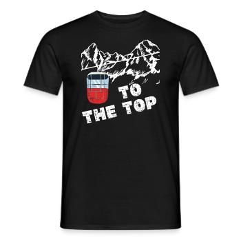 To the Top Skilift Gondola - Mountains Lift Snow - Men's T-Shirt - black - Front - AI Model Male 178 light (178cm)