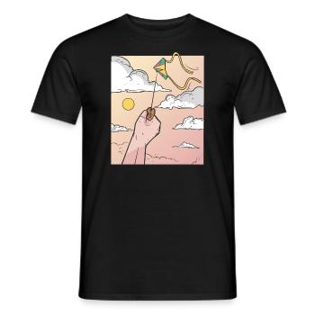 Kite Flying - Kite Flyer Kite - Men's T-Shirt - black - Front - AI Model Male 178 light (178cm)